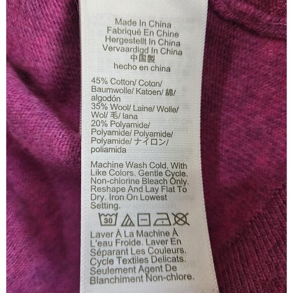 J CREW Women's XS Teddie Sweater Magenta Purple Soft Cotton Wool Blend 34" - Picture 7 of 7